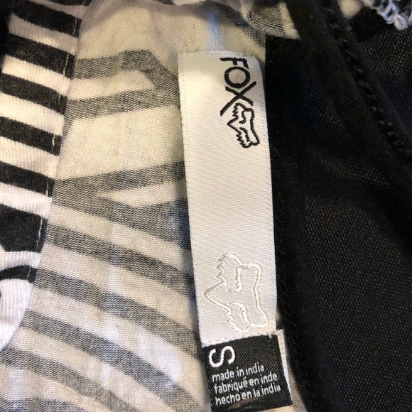 Fox Racing Black White High Impact Tank Size Casual Logo Athletic - Picture 4 of 4